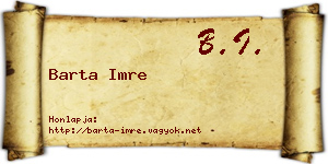 Barta Imre névjegykártya