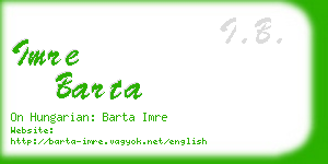 imre barta business card